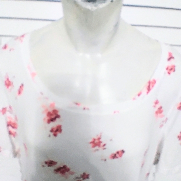 Women's Lucky Brand Cotton Modal Round Neck Short Sleeve Basic T Floral Size L - Picture 3 of 11